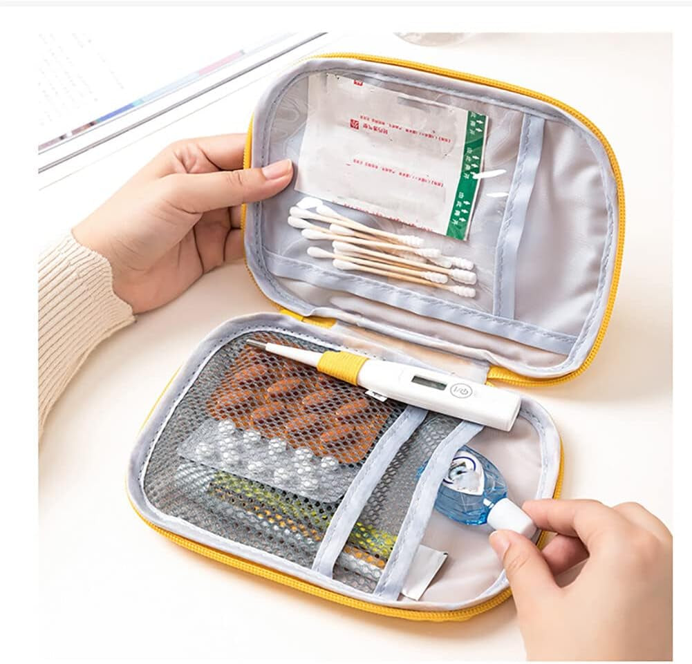 Empty First Aid Bag, Small Portable Empty First Aid Kit Bag Waterproof Travel Medicine Bag for Emergency, Lightweight Medical Storage Bag Compact First Aid Pouch for Outdoor Camping Hiking