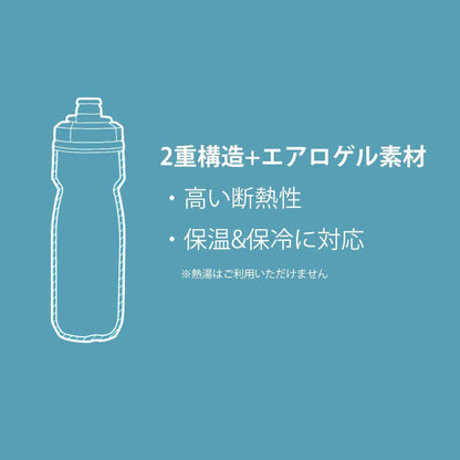 Podium Chill Insulated Bike Water Bottle - Easy Squeeze Bottle - Fits Most Bike Cages - 24Oz, Black