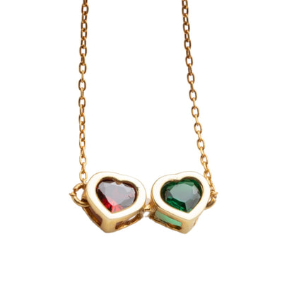 Birthstone Heart Necklace with Birthstone Necklace with Heart Birthstone Necklace Heart Shaped Birthstone Necklace Birthstone Gifts for Mom Gifts - WORLD TIME VISITS