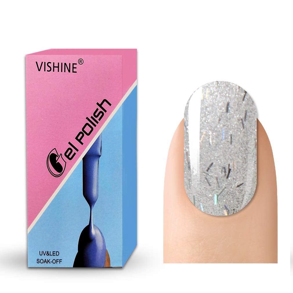 Nail Salon UV Manicure Polish Soak off Gel Polish Nail Art Glitter White Smoke(788)