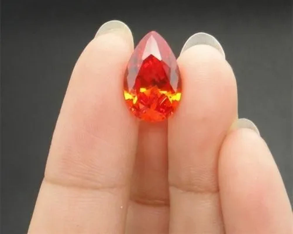 Padparadscha Sapphire 6x8mm 1.73Ct Pear Cut Shape AAAAA VVS Loose Gemstone