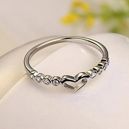 Love Ring 925 Sterling Silver Blue Sapphire Ring  Gemstone Heart Ring Women's Fashion Rings