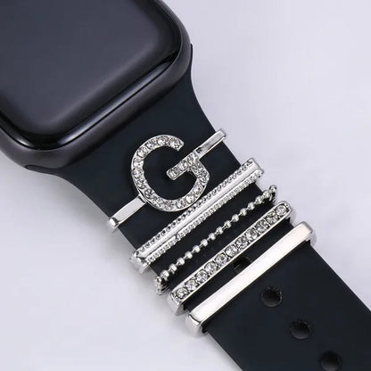 For Apple Watch Band Metal Charms Decorative Ring Diamond Ornament Smart Watch Strap for Iwatch Bracelet Watch Band Ornament