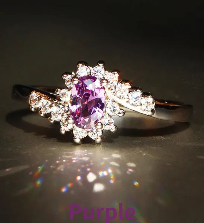 Exquisite Natural Sapphire Gemstones Opal Birthstone Bride Princess Wedding Engagement Strange Ring Size 5 6 7 8 9 10 11