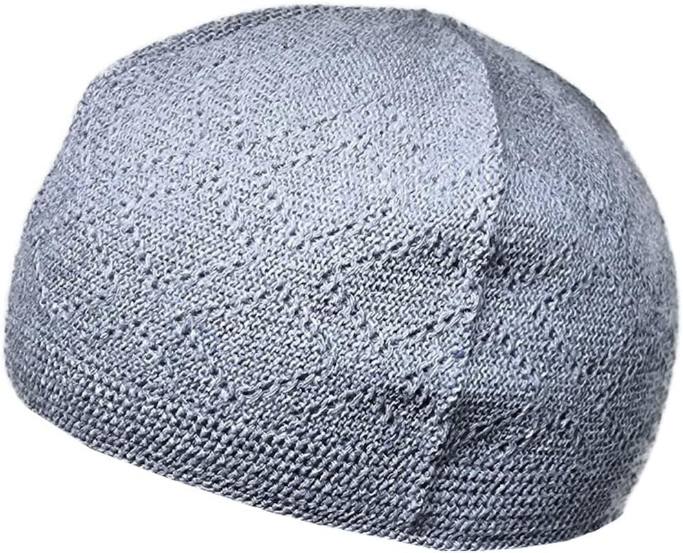 Pack 6 Colors Muslim Beanie Prayer Cap Amn-334 Islam Kufi Hat Knit Crochet Taqiyah Takke Skull Topi Headware Eid Ramadan Gift