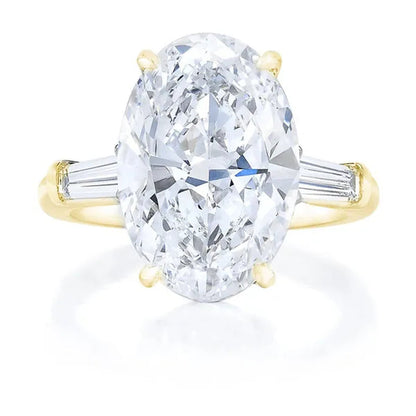 Luxurious Fashion Woman Simple 925 Sterling Silver Natural Oval White Sapphire Diamond Ring Romantic Bride Wedding Accessories Engagement Jewlery Gift for Girlfriend Gemstone Rings Size 4-12