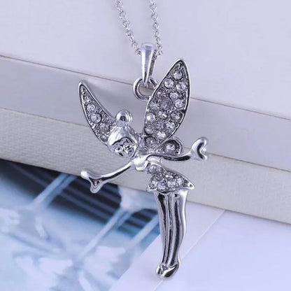 Exquisite Fashion Lovely Dancing Little Angel Pendant Necklace Women'S Zircon Exquisite Necklace Cartoon Jewelry Accessories Birthday Party Anniversary Gift
