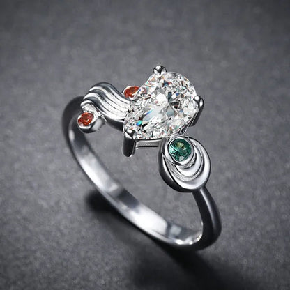 Zora Sapphire Kokiri Emerald Goron Ruby Spiritual Stones 925 Sterling Silver Wedding Engagemen Stackable Ring