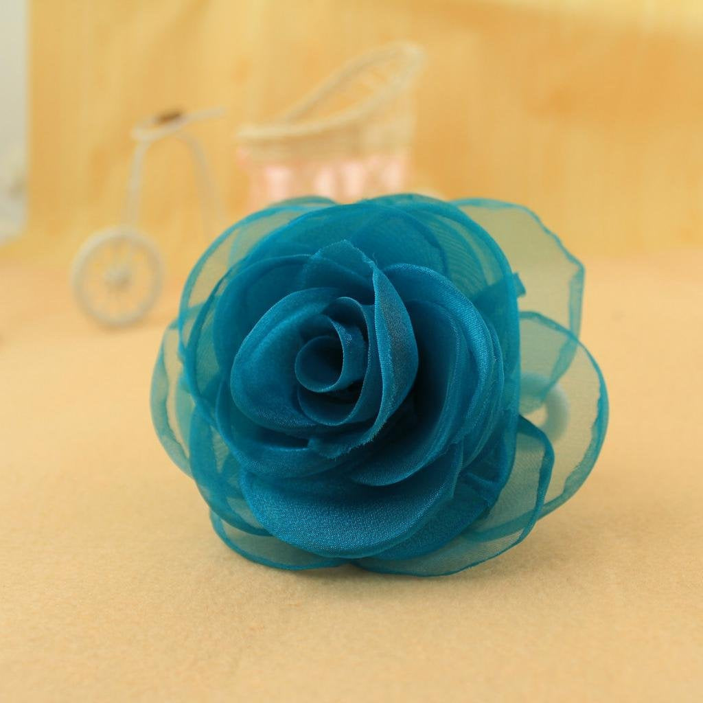 Lovely Rose Flower Hair Clips and Brooches for Women | Floral Pins and Accessories with Green Brooch