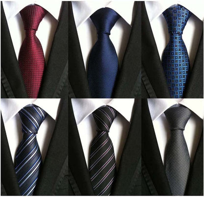 Lot 6 PCS Classic Men'S Silk Tie Necktie Woven JACQUARD Neck Ties