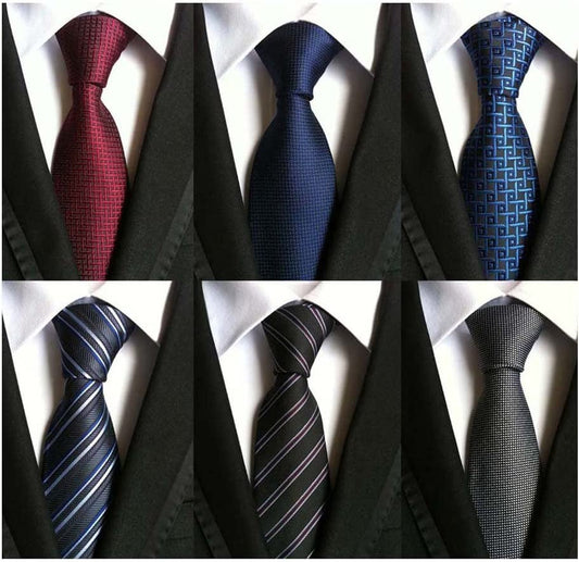 Lot 6 PCS Classic Men'S Silk Tie Necktie Woven JACQUARD Neck Ties