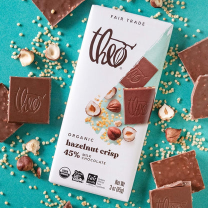 Hazelnut Crisp Organic Milk Chocolate Bar, 45% Cacao, 1 Bar | Fair Trade
