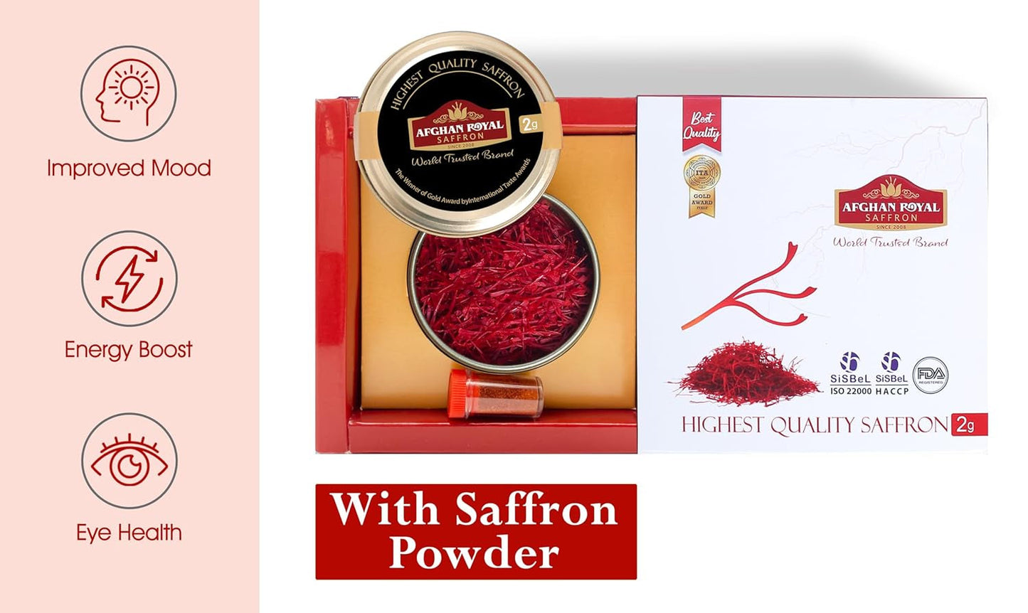 , Exceptional Saffron Threads, Safron, Extra Super Negin Saffron, Saffron Spice, Saffron Tea, Saffron Rice, Kesar Saffron,Organic Saffron Threads with Saffron Powder (2 Grams)