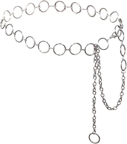 Women Long Tassel Waist Chain Belt Multilayer Body Belly Chain Metal Gold Silver Waist Chain Belt for Women Dress - WORLD TIME VISITS