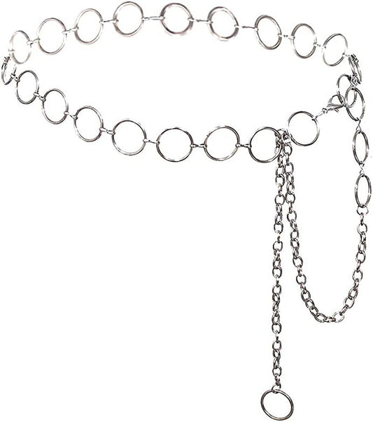 Women Long Tassel Waist Chain Belt Multilayer Body Belly Chain Metal Gold Silver Waist Chain Belt for Women Dress - WORLD TIME VISITS