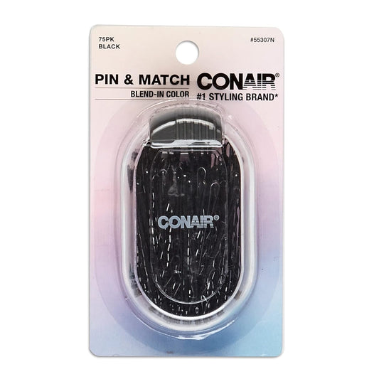 Pin & Match Bobby Pins - Hair Accessories for Women - Bobby Pins Black - Includes Storage Container - 75 Count - WORLD TIME VISITS