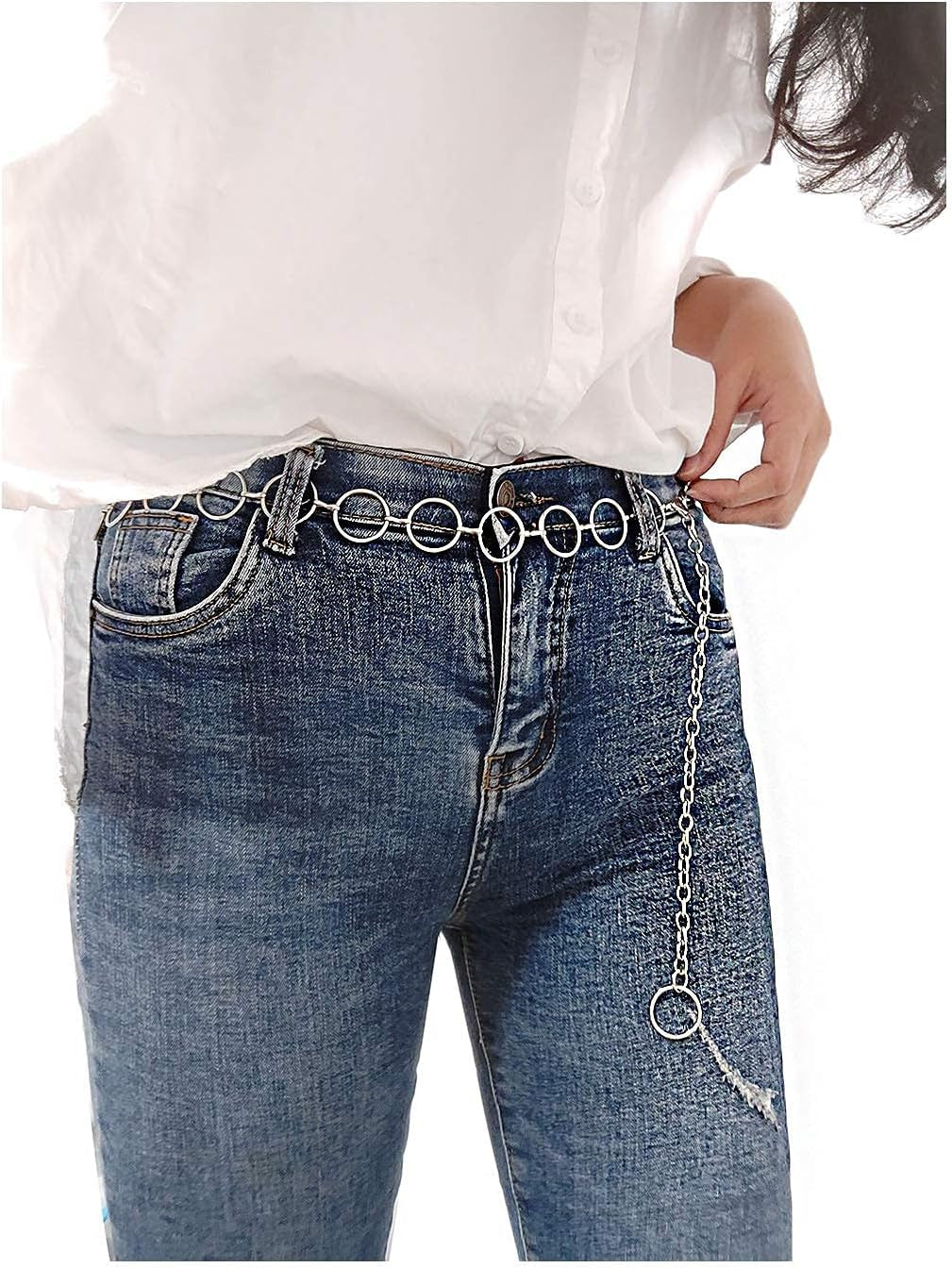 Women Long Tassel Waist Chain Belt Multilayer Body Belly Chain Metal Gold Silver Waist Chain Belt for Women Dress