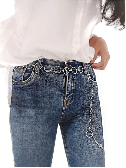 Women Long Tassel Waist Chain Belt Multilayer Body Belly Chain Metal Gold Silver Waist Chain Belt for Women Dress