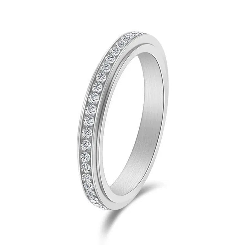 4mm wide titanium steel exquisitely inlaid single drainage diamond for men and women luxury fashion exquisitely stackable ring engagement and wedding ring - WORLD TIME VISITS
