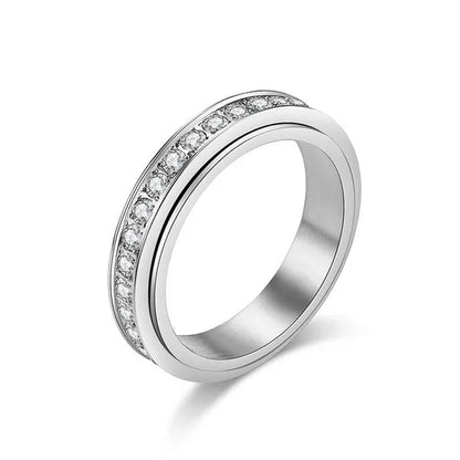 4mm wide titanium steel exquisitely inlaid single drainage diamond for men and women luxury fashion exquisitely stackable ring engagement and wedding ring