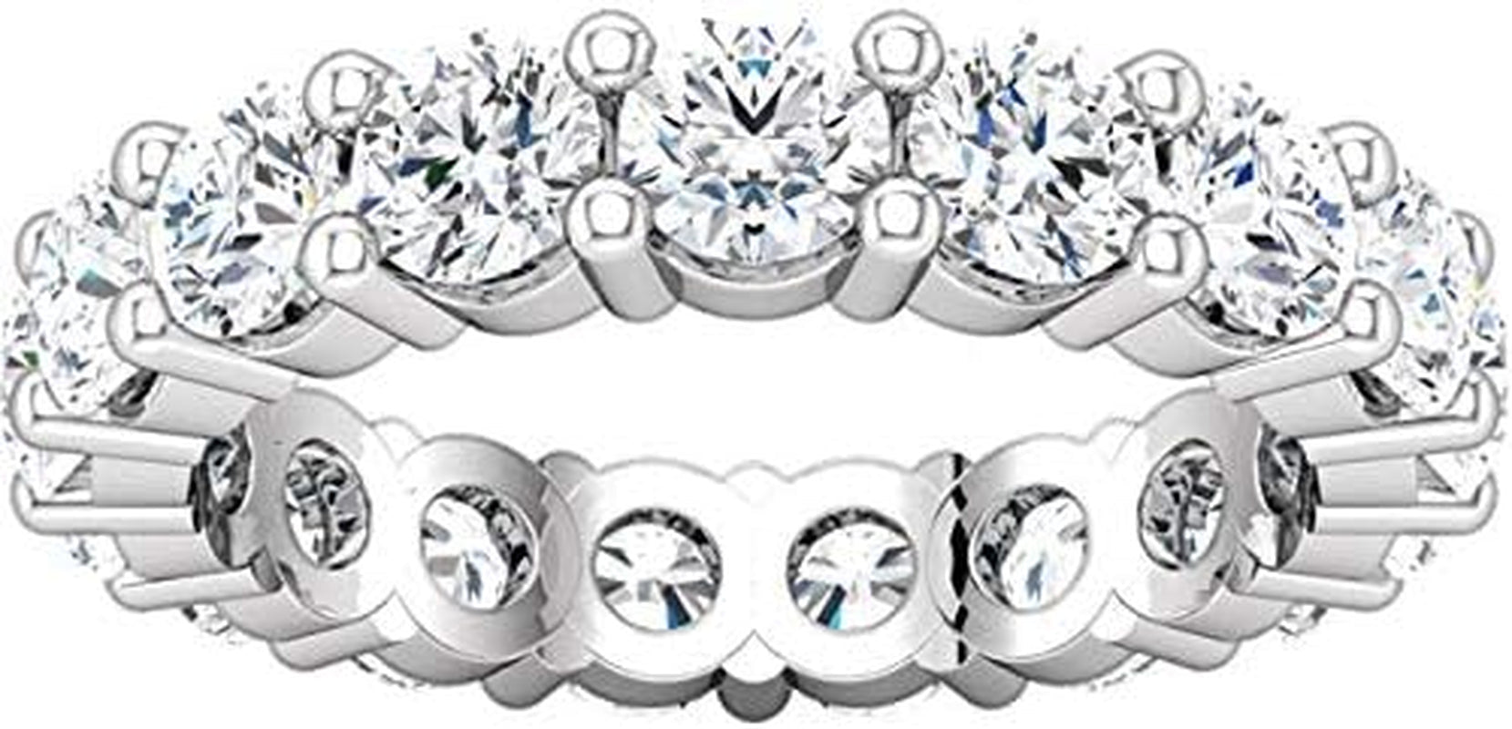 5 Carat (Ctw) 14K White Gold round Diamond Ladies Eternity Wedding Anniversary Stackable Ring Band Luxury Collection (D - E Color VS1 - VS2 Clarity) - WORLD TIME VISITS