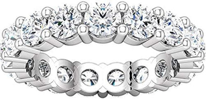 5 Carat (Ctw) 14K White Gold round Diamond Ladies Eternity Wedding Anniversary Stackable Ring Band Luxury Collection (D - E Color VS1 - VS2 Clarity) - WORLD TIME VISITS