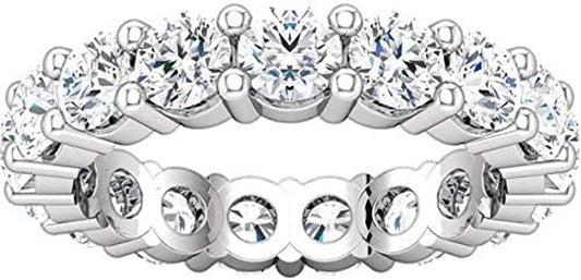 5 Carat (Ctw) 14K White Gold round Diamond Ladies Eternity Wedding Anniversary Stackable Ring Band Luxury Collection (D - E Color VS1 - VS2 Clarity) - WORLD TIME VISITS