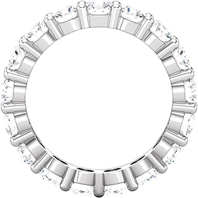 5 Carat (Ctw) 14K White Gold round Diamond Ladies Eternity Wedding Anniversary Stackable Ring Band Luxury Collection (D-E Color VS1-VS2 Clarity)