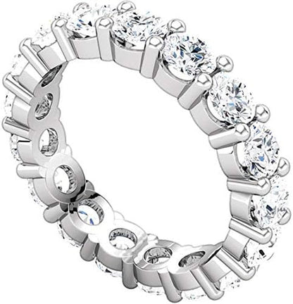 5 Carat (Ctw) 14K White Gold round Diamond Ladies Eternity Wedding Anniversary Stackable Ring Band Luxury Collection (D - E Color VS1 - VS2 Clarity) - WORLD TIME VISITS