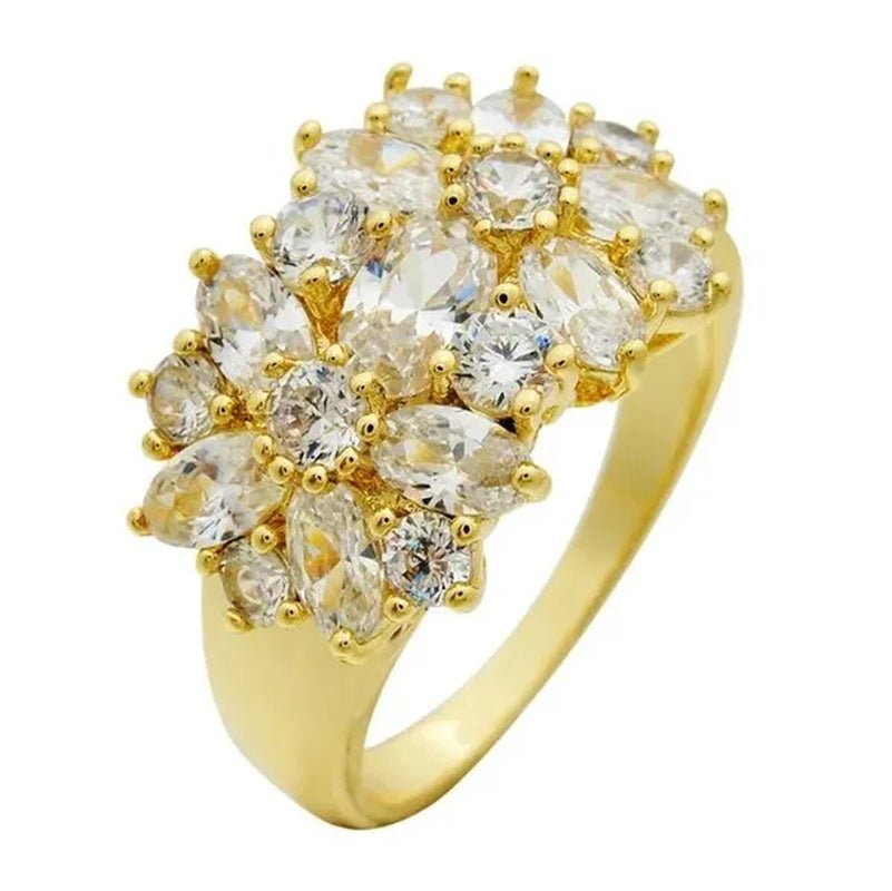 5 - Color Natural 6.69CT White/Alexandrite/Sapphire/Ruby/Emerald Diamond 14K Yellow Gold Ring Size 6 - 10 - WORLD TIME VISITS