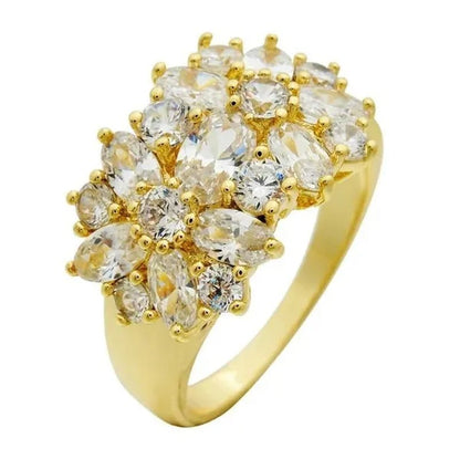 5 - Color Natural 6.69CT White/Alexandrite/Sapphire/Ruby/Emerald Diamond 14K Yellow Gold Ring Size 6 - 10 - WORLD TIME VISITS