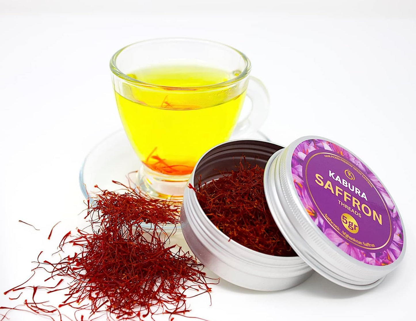 5 Grams , Authentic Saffron Threads, Premium All - Red Saffron, Grade A+ Best Color, Spice for Tea, Rice, Milk, Soups, Chicken, Curry, Dessert, Paella Super Negin - WORLD TIME VISITS