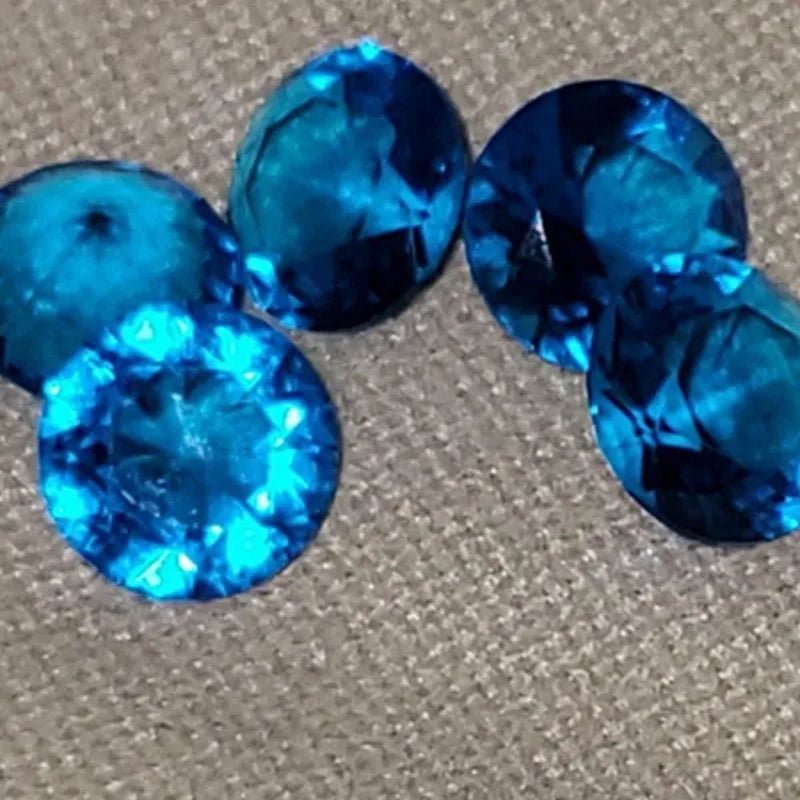 5 Pcs Natural Beautiful Unheated Sea Blue Diamond 10.0mm Sapphire Round Cut Sri - Lanka Gemstone - WORLD TIME VISITS