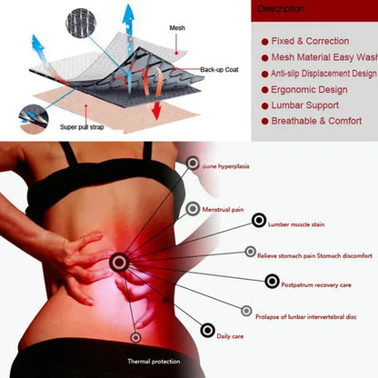 2022 New Adjustable Waist Tourmaline Self-Heating Magnetic Therapy Back Lumbar Support Belt Lumbar Support