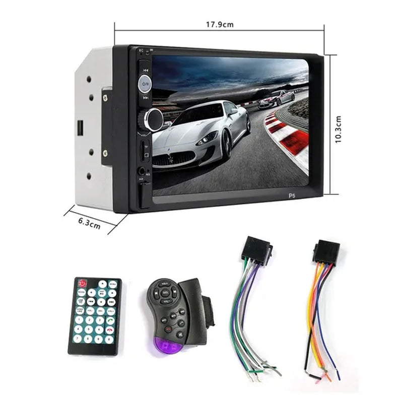 New 7" HD Bluetooth Touch Screen Double DIN Car Stereo Radio MP5 Player HD FM/USB/AUX RC SD with Backup Camera(Optional)