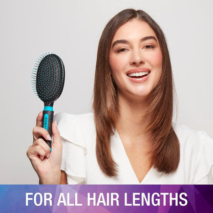 Salon Results Hairbrush for Men and Women - Detangling Hair Brush - Hairbrush for All Hair Types - Wire Bristles and Cushion Base