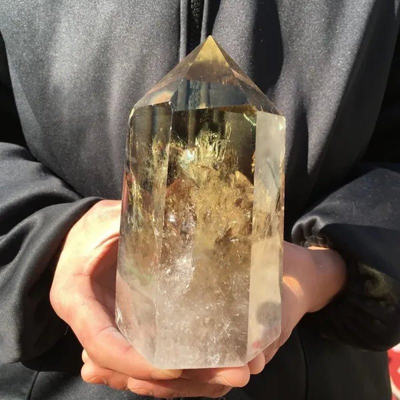 500G/700G/1000G Natural Smokey Citrine Quartz Crystal Obelisk Wand Point Healing Home Decoration