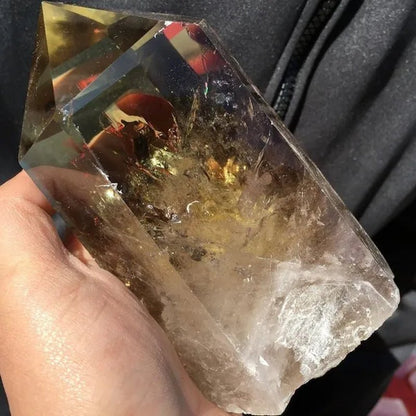 500G/700G/1000G Natural Smokey Citrine Quartz Crystal Obelisk Wand Point Healing Home Decoration - WORLD TIME VISITS