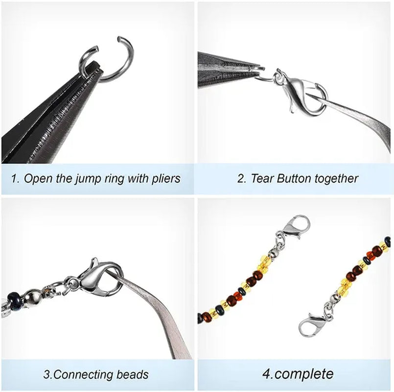 400 Pieces Lobster Claw Clasps with Open Jump Rings Set, 12 Mm Lobster Claw Clasps Necklace Fasteners Hook and 5 Mm Jump Rings for DIY Bracelet Necklace Jewelry Making (Silver and Gold)