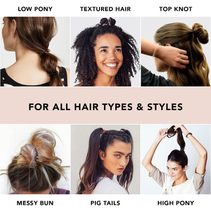 Spiral Hair Ties for Women - Creaseless and Dent-Free Coil Hair Ties | No Damage, Phone Cord Coils | Made of Flexible and Durable Plastic | 8Pcs (Clear/Transparent)