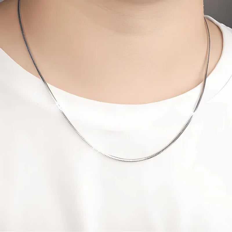 Silver 1MM Snake Bone Unisex Chains Necklace 16"-30" - WORLD TIME VISITS