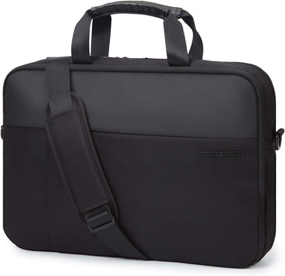 17.3 Inch Expandable Slim Laptop Briefcase for Business Travel, Water-Resistant Work Bag with Organizer Compartment, Black