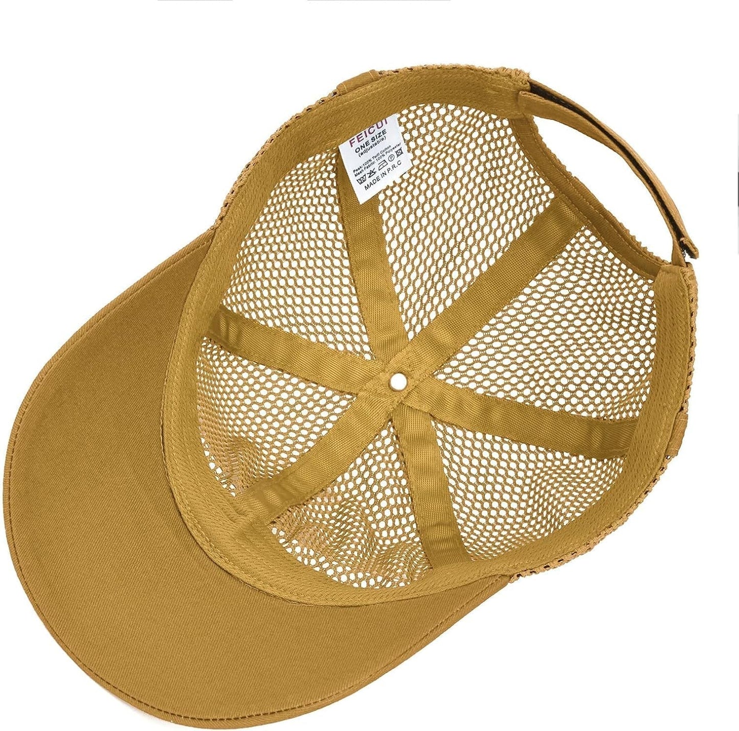 Men Mesh Trucker Baseball Cap Adjustable 6-Panel Hat Outdoor Sports Wear