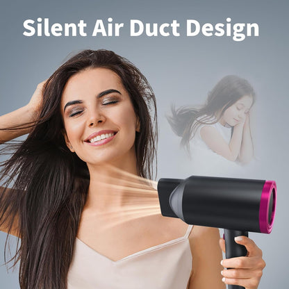 Hair Dryer with Diffuser, Portable Blow Dryer for Curly Hair for Women/Men, 1800 Watt Ionic Hairdryer, Blow Dryer with Nozzle for Fast Drying as Salon, Lightweight