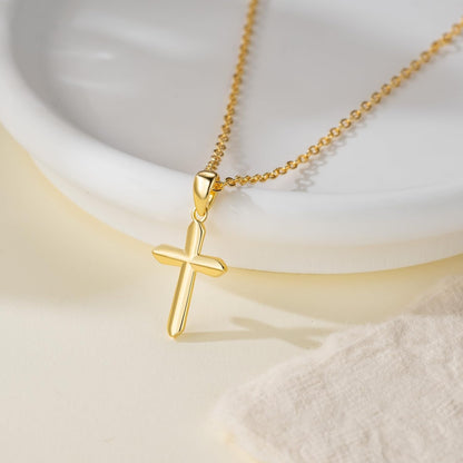 Womens Gold Cross Necklace 14K Gold Cross Necklaces for Women Crosses Pendants Necklaces for Women Soft Lines and Smooth Edges Womens Chain Crosses Necklace