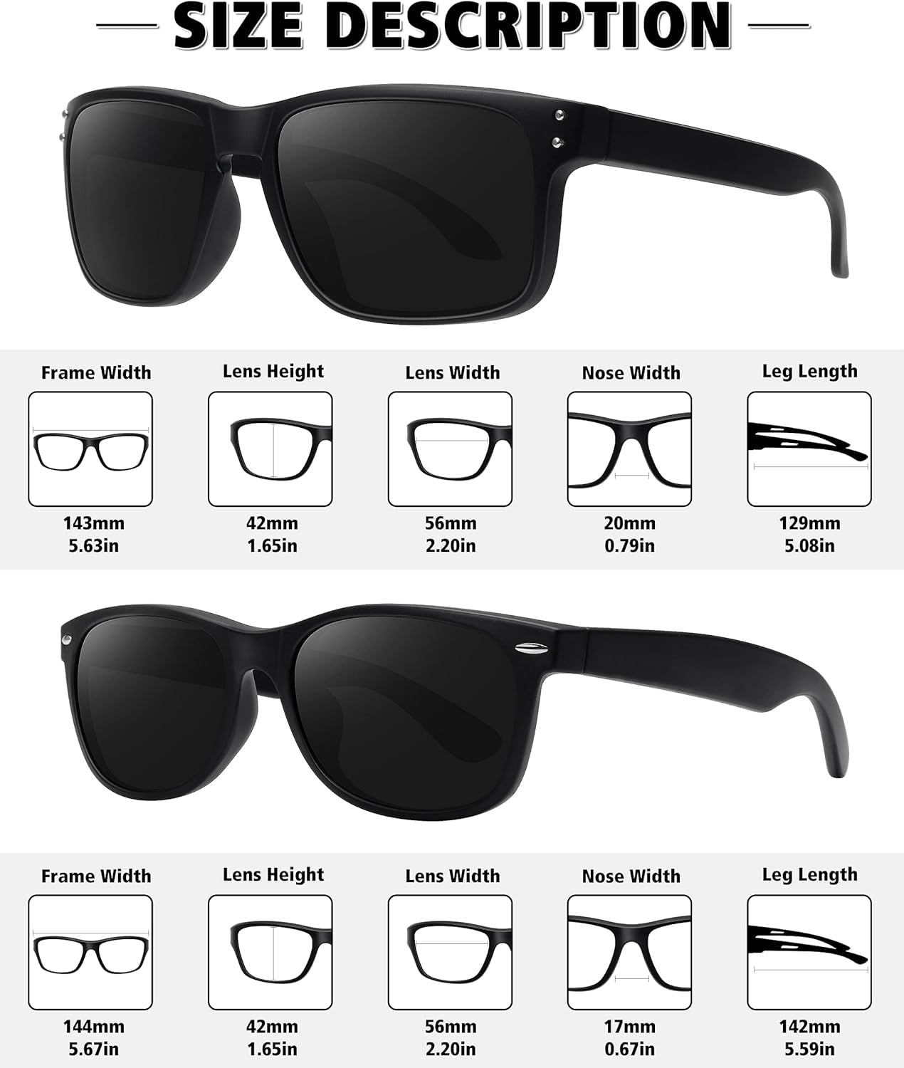 Polarized Sunglasses for Men Women Classic Retro Sun Glasses for Driving UV Protection