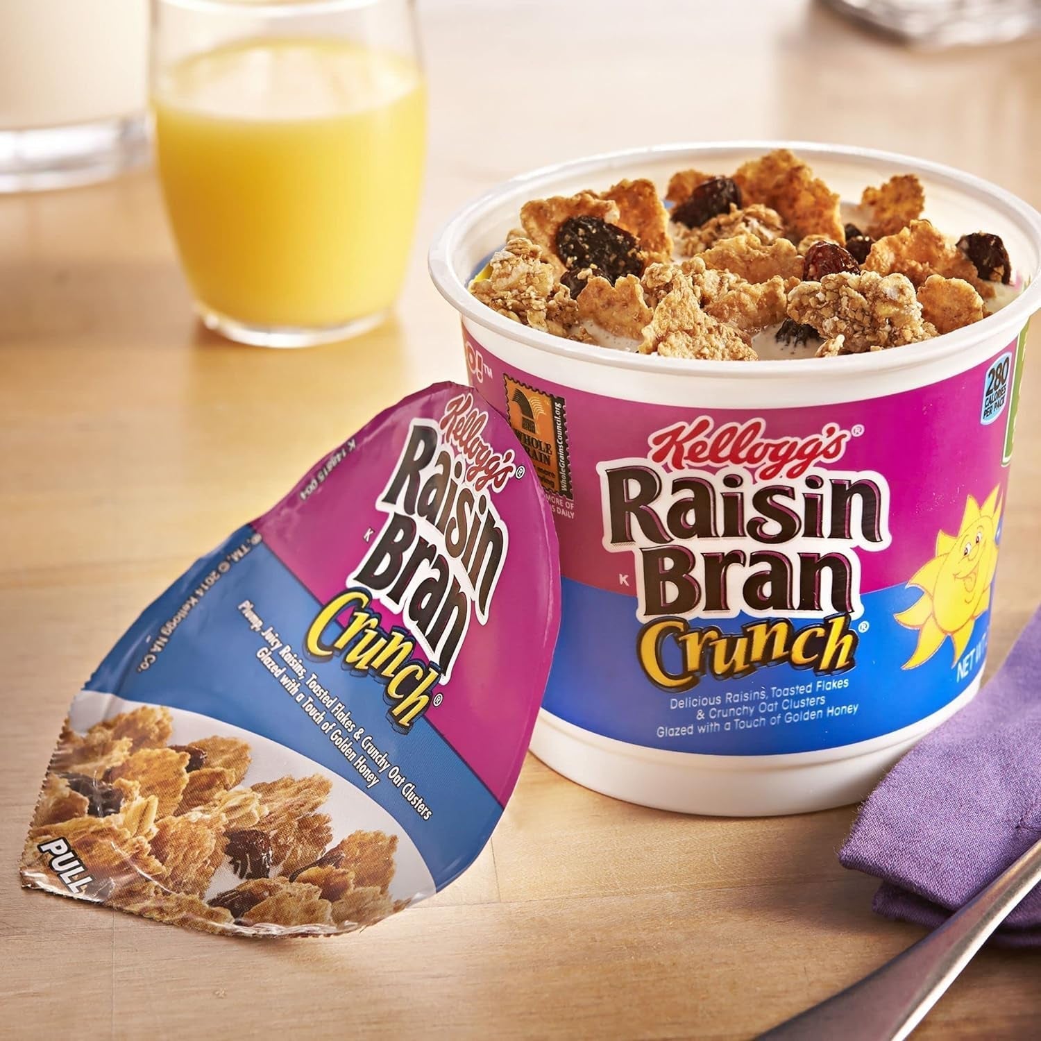 Kellogg'S  Crunch Breakfast Cereal Cups, Fiber Cereal, Made with Real Fruit, Original, 33.6Oz Case (12 Cups) - WORLD TIME VISITS