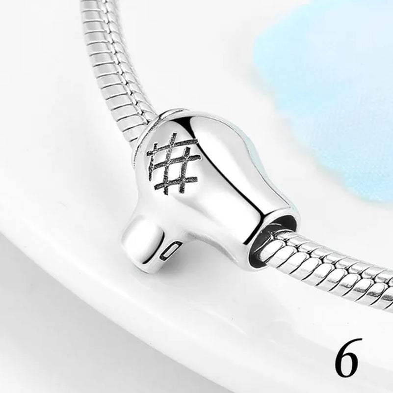 925 Sterling Silver Pink Sister Infinity Love Car Camera Charm Fit Charms Bracelets DIY for Jewelry Making