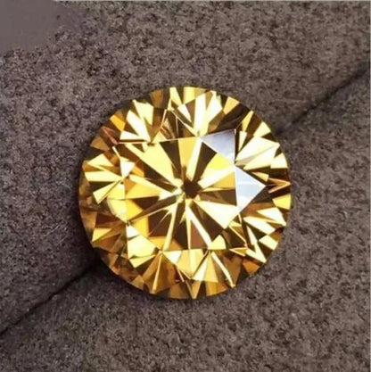 5.0mm 0.5ct Yellow Diamond Round Excellent Cut Loose Gemstone with GIA certificate - WORLD TIME VISITS