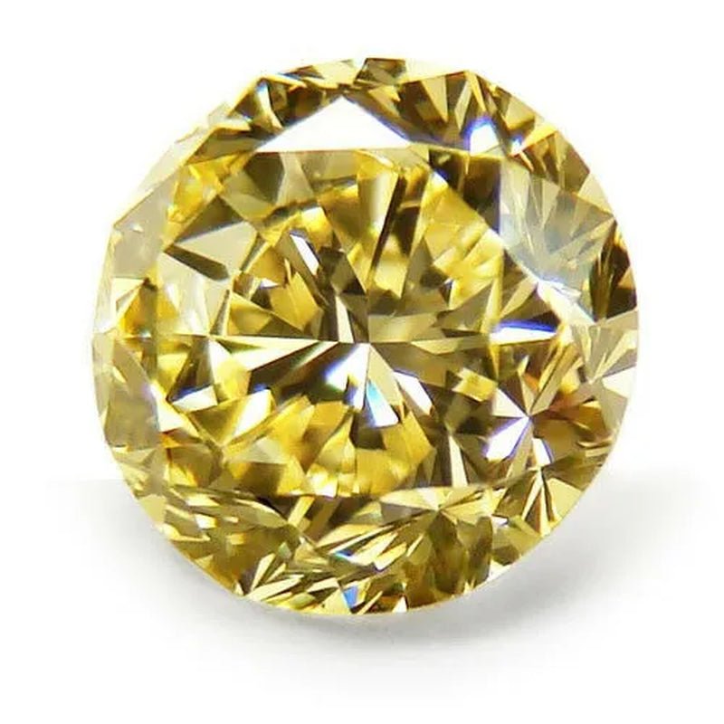 5.0mm 0.5ct Yellow Diamond Round Excellent Cut Loose Gemstone with GIA certificate - WORLD TIME VISITS